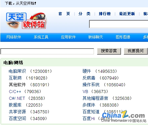 天空软件站软件知道分类页面
